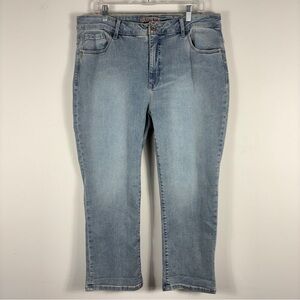 ❤️Santana High Rise Tummy Control Capris NWT Blue Slimming Summer Denim Size 16